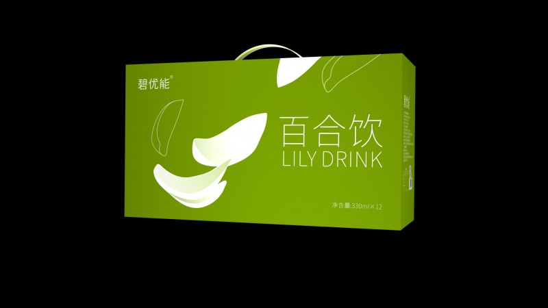 碧优能养颜百合果饮外包装盒设计图