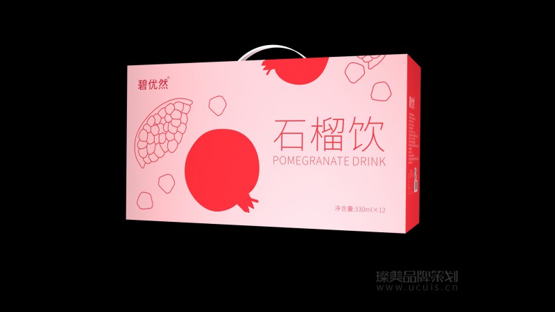 碧优能养颜石榴果饮外包装盒设计图