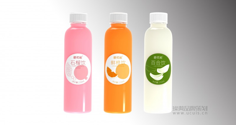 碧优能养颜果饮瓶贴设计