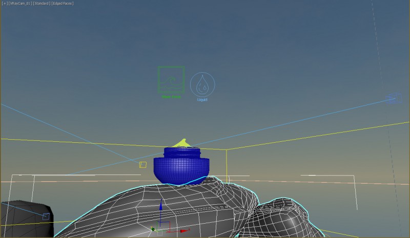 ucui 活水霜海洋3D特效模型线框图